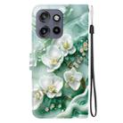 For Motorola Edge 50 Neo 5G Global Crystal Texture Colored Drawing Leather Phone Case(Jade Flowers) - 3