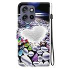 For Motorola Edge 50 Neo 5G Global Crystal Texture Colored Drawing Leather Phone Case(Heart Shaped) - 3