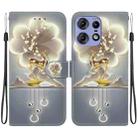 For Motorola Edge 50 Pro Crystal Texture Colored Drawing Leather Phone Case(Sika Deer) - 1