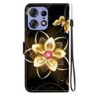 For Motorola Edge 50 Pro Crystal Texture Colored Drawing Leather Phone Case(Gold Flower) - 3