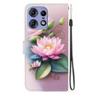 For Motorola Edge 50 Pro Crystal Texture Colored Drawing Leather Phone Case(Lotus) - 3