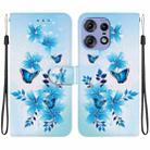 For Motorola Edge 50 Pro Crystal Texture Colored Drawing Leather Phone Case(Blue Butterflies) - 1