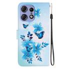 For Motorola Edge 50 Pro Crystal Texture Colored Drawing Leather Phone Case(Blue Butterflies) - 3