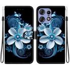 For Motorola Edge 50 Pro Crystal Texture Colored Drawing Leather Phone Case(Black Orchid) - 1