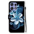 For Motorola Edge 50 Pro Crystal Texture Colored Drawing Leather Phone Case(Black Orchid) - 3