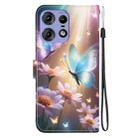 For Motorola Edge 50 Pro Crystal Texture Colored Drawing Leather Phone Case(Butterfly Love Flower) - 3