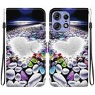 For Motorola Edge 50 Pro Crystal Texture Colored Drawing Leather Phone Case(Heart Shaped) - 1