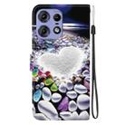 For Motorola Edge 50 Pro Crystal Texture Colored Drawing Leather Phone Case(Heart Shaped) - 3