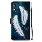 For Motorola Moto E13 Crystal Texture Colored Drawing Leather Phone Case(White Butterfly Feathers) - 3
