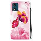 For Motorola Moto E13 Crystal Texture Colored Drawing Leather Phone Case(Pink Butterflies) - 3