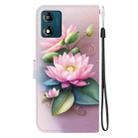 For Motorola Moto E13 Crystal Texture Colored Drawing Leather Phone Case(Lotus) - 3