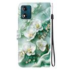 For Motorola Moto E13 Crystal Texture Colored Drawing Leather Phone Case(Jade Flowers) - 3