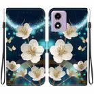 For Motorola Moto G04s / E14 Crystal Texture Colored Drawing Leather Phone Case(Magnolia) - 1