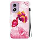 For Motorola Moto G04s / E14 Crystal Texture Colored Drawing Leather Phone Case(Pink Butterflies) - 3