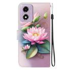 For Motorola Moto G04s / E14 Crystal Texture Colored Drawing Leather Phone Case(Lotus) - 3