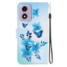 For Motorola Moto G04s / E14 Crystal Texture Colored Drawing Leather Phone Case(Blue Butterflies) - 3