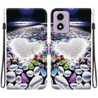 For Motorola Moto G04s / E14 Crystal Texture Colored Drawing Leather Phone Case(Heart Shaped) - 1