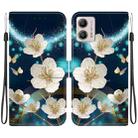 For Motorola Moto G13 / G23 / G53 Crystal Texture Colored Drawing Leather Phone Case(Magnolia) - 1