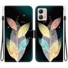 For Motorola Moto G13 / G23 / G53 Crystal Texture Colored Drawing Leather Phone Case(Colored Leaves) - 1