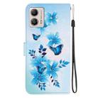 For Motorola Moto G13 / G23 / G53 Crystal Texture Colored Drawing Leather Phone Case(Blue Butterflies) - 3