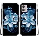 For Motorola Moto G13 / G23 / G53 Crystal Texture Colored Drawing Leather Phone Case(Black Orchid) - 1