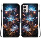 For Motorola Moto G13 / G23 / G53 Crystal Texture Colored Drawing Leather Phone Case(Little Lantern Flower) - 1