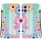 For Motorola Moto G13 / G23 / G53 Crystal Texture Colored Drawing Leather Phone Case(Sunflowers) - 1