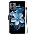 For Motorola Moto G14 Crystal Texture Colored Drawing Leather Phone Case(Black Orchid) - 3