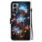 For Motorola Moto G14 Crystal Texture Colored Drawing Leather Phone Case(Little Lantern Flower) - 3