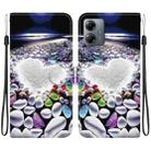 For Motorola Moto G14 Crystal Texture Colored Drawing Leather Phone Case(Heart Shaped) - 1
