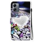 For Motorola Moto G14 Crystal Texture Colored Drawing Leather Phone Case(Heart Shaped) - 3