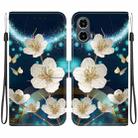 For Motorola Moto G34 5G Crystal Texture Colored Drawing Leather Phone Case(Magnolia) - 1