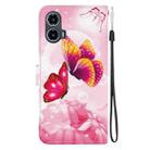 For Motorola Moto G34 5G Crystal Texture Colored Drawing Leather Phone Case(Pink Butterflies) - 3