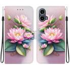 For Motorola Moto G34 5G Crystal Texture Colored Drawing Leather Phone Case(Lotus) - 1