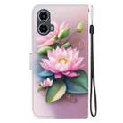 For Motorola Moto G34 5G Crystal Texture Colored Drawing Leather Phone Case(Lotus) - 3