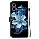 For Motorola Moto G34 5G Crystal Texture Colored Drawing Leather Phone Case(Black Orchid) - 3