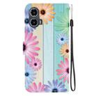 For Motorola Moto G34 5G Crystal Texture Colored Drawing Leather Phone Case(Sunflowers) - 3