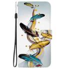 For Motorola Moto G35 Crystal Texture Colored Drawing Leather Phone Case(Gold Butterfly Feathers) - 2