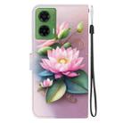 For Motorola Moto G35 Crystal Texture Colored Drawing Leather Phone Case(Lotus) - 3