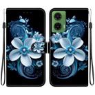 For Motorola Moto G35 Crystal Texture Colored Drawing Leather Phone Case(Black Orchid) - 1