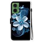 For Motorola Moto G35 Crystal Texture Colored Drawing Leather Phone Case(Black Orchid) - 3