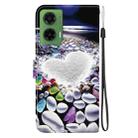 For Motorola Moto G35 Crystal Texture Colored Drawing Leather Phone Case(Heart Shaped) - 3