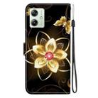 For Motorola Moto G54 Crystal Texture Colored Drawing Leather Phone Case(Gold Flower) - 3