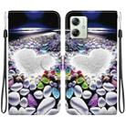 For Motorola Moto G54 Crystal Texture Colored Drawing Leather Phone Case(Heart Shaped) - 1