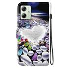 For Motorola Moto G54 Crystal Texture Colored Drawing Leather Phone Case(Heart Shaped) - 3