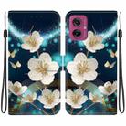 For Motorola Moto G55 Crystal Texture Colored Drawing Leather Phone Case(Magnolia) - 1