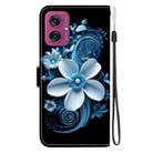 For Motorola Moto G55 Crystal Texture Colored Drawing Leather Phone Case(Black Orchid) - 3