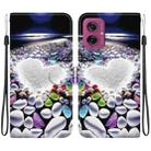 For Motorola Moto G55 Crystal Texture Colored Drawing Leather Phone Case(Heart Shaped) - 1