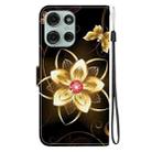 For Motorola Moto G75 5G Crystal Texture Colored Drawing Leather Phone Case(Gold Flower) - 3