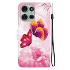 For Motorola Moto G75 5G Crystal Texture Colored Drawing Leather Phone Case(Pink Butterflies) - 3